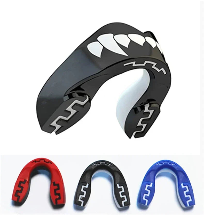 Unisex Adult Black Rugby Mouthguard Teeth Design