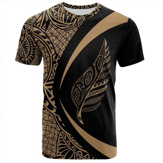 Gold Maori New Zealand Men's Sport Polyester T-Shirt