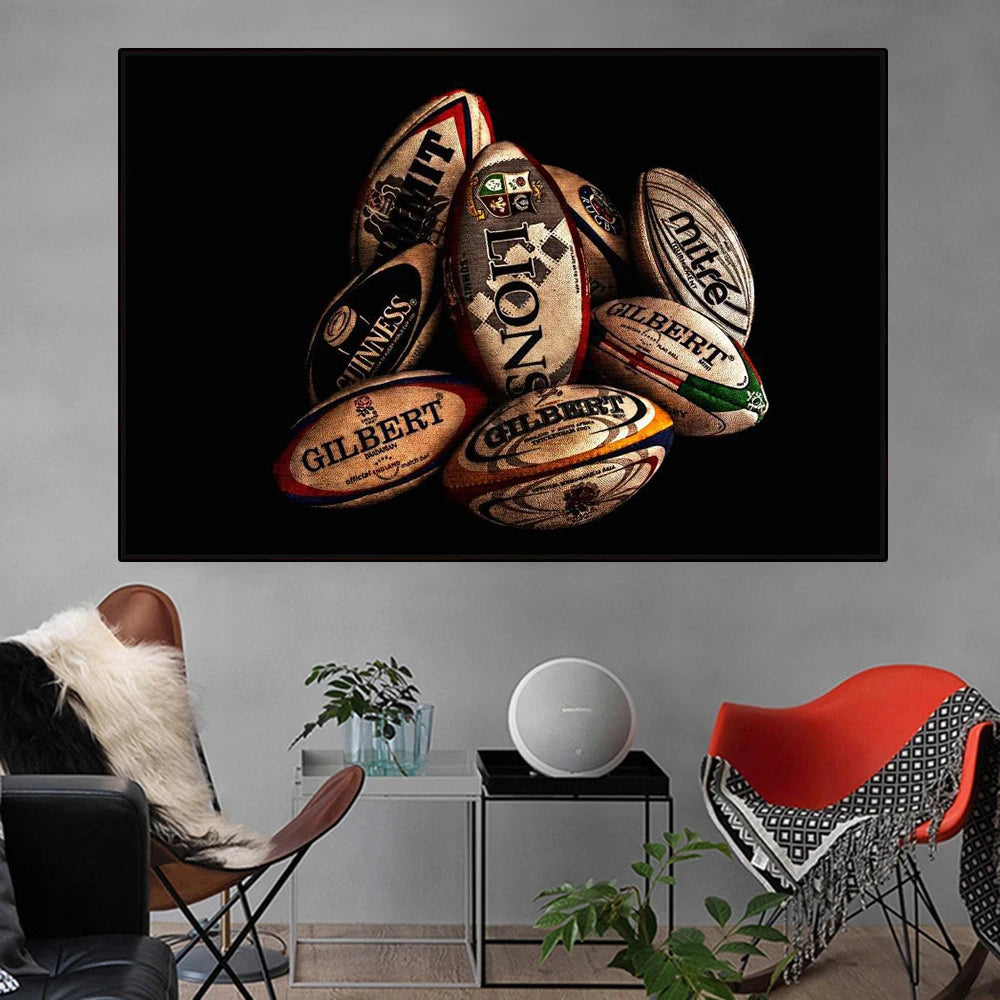 Rugby Balls Art Posters - No Frame