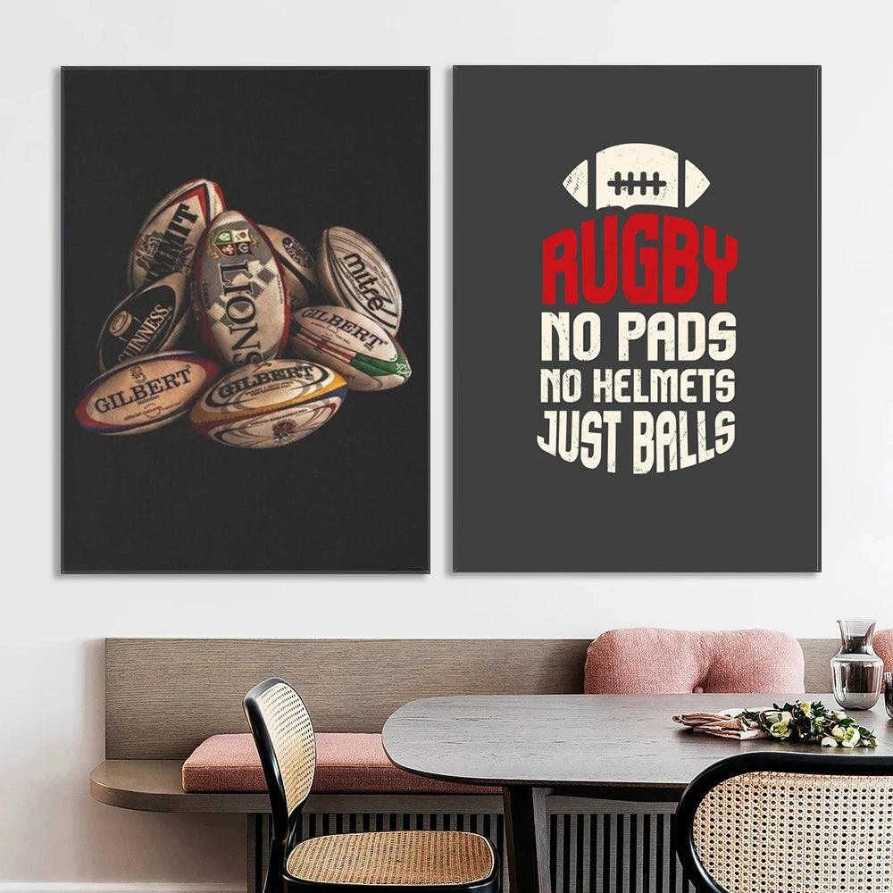 Rugby Balls Art Posters - No Frame