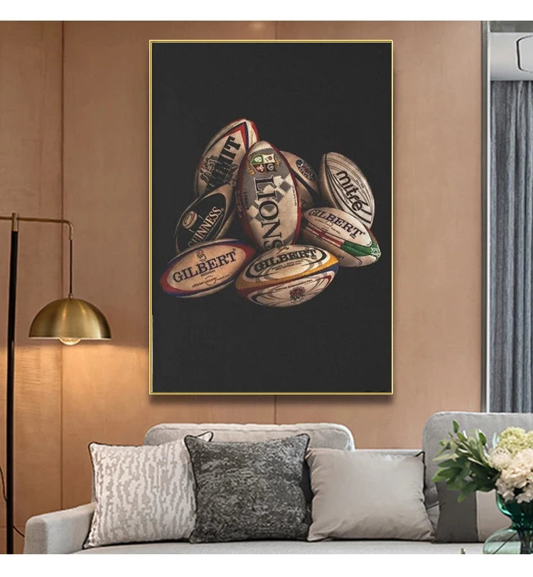 Rugby Balls Art Posters - No Frame