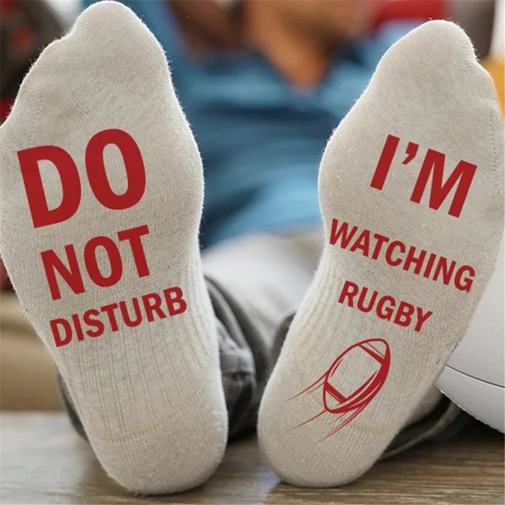 Funny Unisex 'DO NOT DISTURB,I AM WATCHING RUGBY' Socks