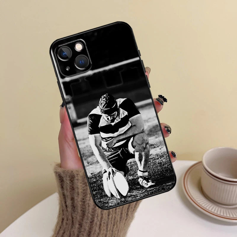 Rugby Player with Ball iPhone Case