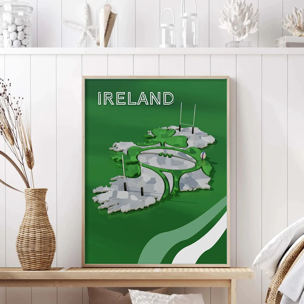 Rugby National Poster Canvas Printing Poster - Australia, Ireland, New Zealand, France, Scotland, Italy, Japan